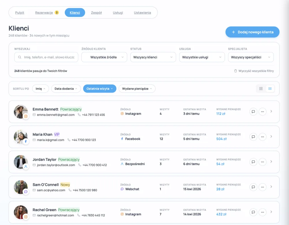 All your clients in one place