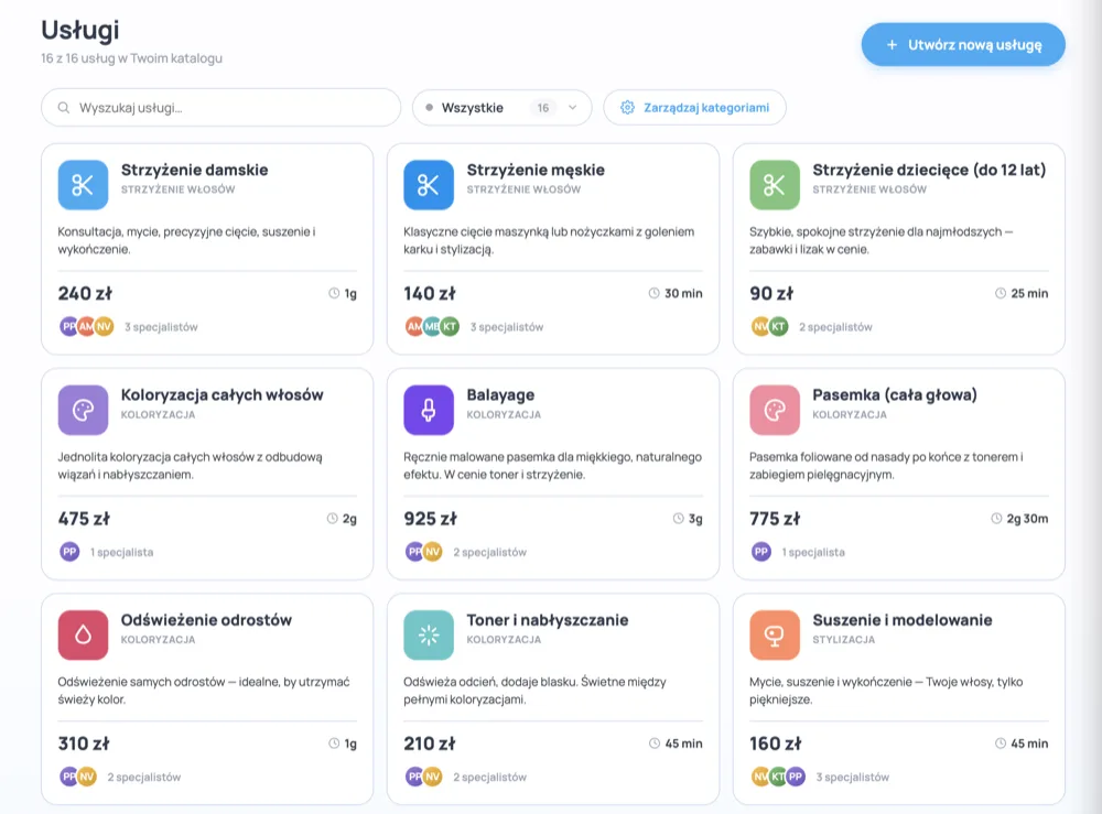 A service catalogue for the chatbot